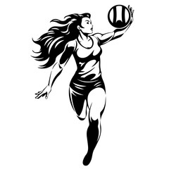 Obraz na płótnie Canvas Dynamic Volleyball Player Vector Illustration