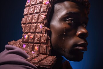 Junk Food Dreams with Chocolate Hair Generative AI - obrazy, fototapety, plakaty