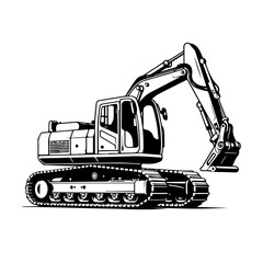 Powerful Excavator Vector Illustration