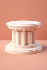 Render of a White Stone Pedestal for Pproducts AI generated illustration