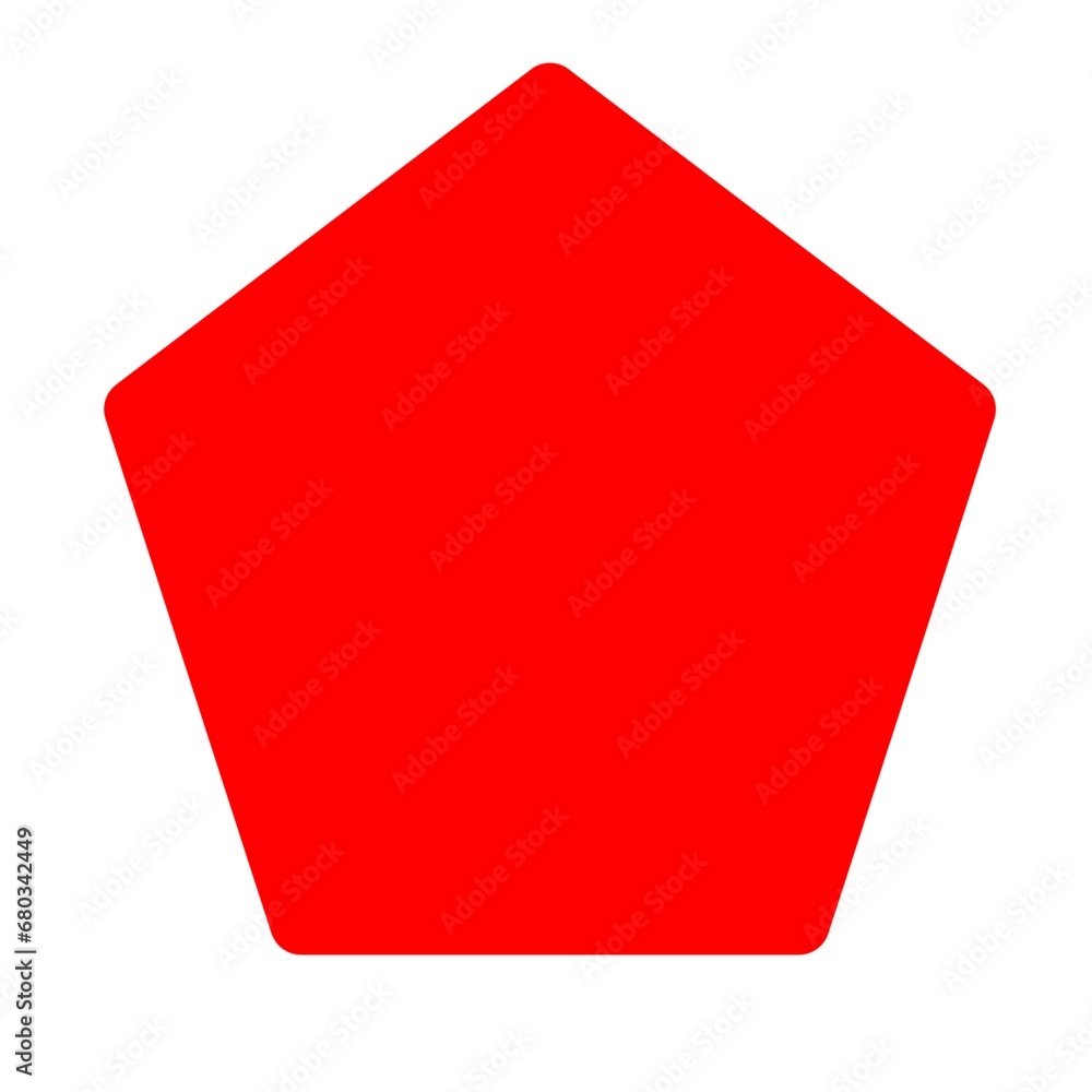 Canvas Prints red pentagon shape icon