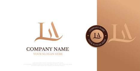 Initial LA Logo Design Vector 