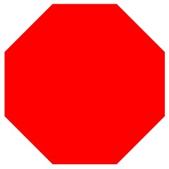 Red octagon shape icon  - obrazy, fototapety, plakaty