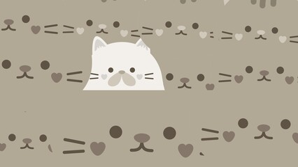 Brown cat background with white cat in the middle