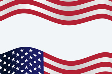 Flag of America USA background frame banner border for memorial, independence , veterans Day labor. Ceremony backdrop Vector illustration.