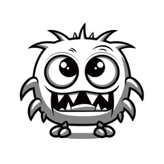 Cute Monster Fire Dark Line Art Bat 
Scary Graphic 