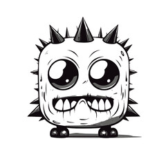 Cute Monster Fire Dark Line Art Bat 
Scary Graphic 