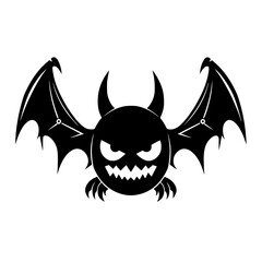 Cute Monster Fire Dark Line Art Bat 
Scary Graphic 