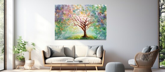 In the abstract design of the summer-inspired art piece, the texture mimicked the light and delicate nature of spring leaves on a forest tree, reflecting the beauty of the sun's rays against the white