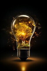 Light bulb ideas concept AI generated illustration