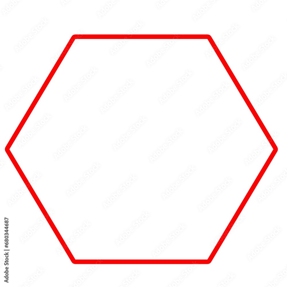 Wall mural Hexagon outlined shape icon 