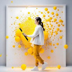 Girl with background