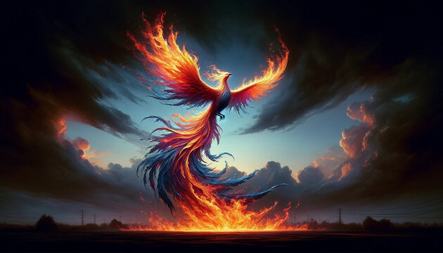 An image of a fiery phoenix - Generative AI