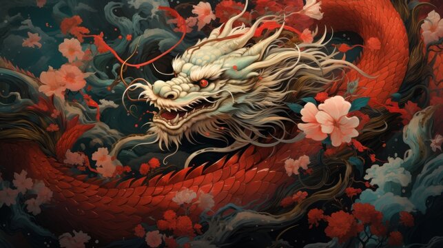 New Year of Dragon AI generated illustration