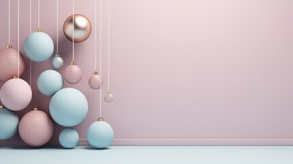 Pastelcolored New Year decorations featured in a minimalist wallpaper   AI generated illustration