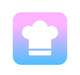 可愛いグラデーションのコック帽