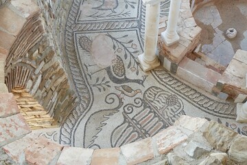 The ancient ruins of Stobi in North Macedonia is known for its well-preserved mosaic