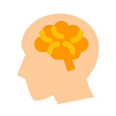 教育、脳を表すカラースタイルのアイコン