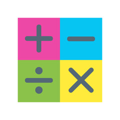 Fototapeta premium 教育、計算、算数、数学を表すカラースタイルのアイコン