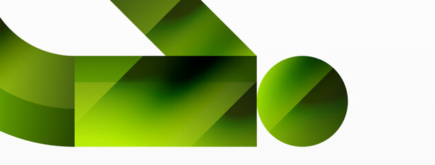 Obraz premium Glossy circle, square, triangle shapes minimalist geometric backdrop. Sleek, contemporary design with a touch of sophistication for digital designs, presentations, website banners, social media posts