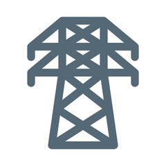 エネルギー、鉄塔、送電線を表すカラースタイルのアイコン