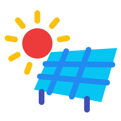エネルギー、太陽光、ソーラーを表すカラースタイルのアイコン