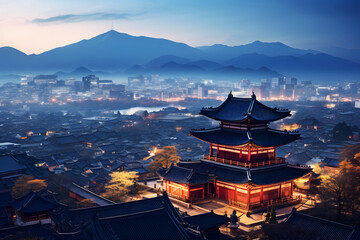 Fototapeta premium Atmosphere of tourist attractions in Korea