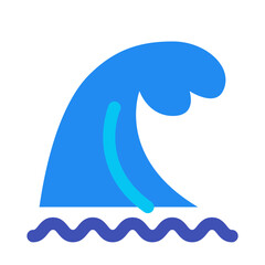 災害、津波を表すカラースタイルのアイコン