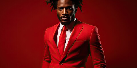 a man in a suit in a red suit, generative AI