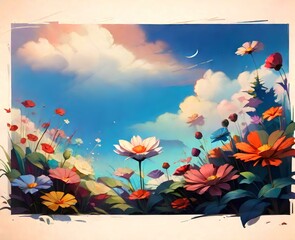 background with butterflies generative AI