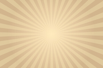 Sun ray vector background. Tan brown radial beam sunrise or sunset light retro design illustration. Light sunburst glowing background. - obrazy, fototapety, plakaty