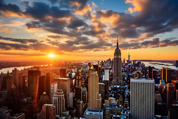 A panoramic view of a city skyline