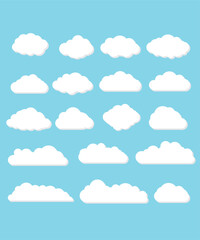 Colored set of cloud icons stock illustration