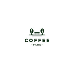 Coffee park logo design simple concept