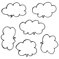 手書きの吹き出し　雲型フレーム