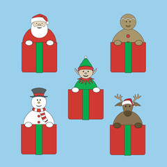 set of christmas icons