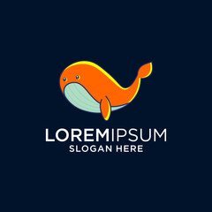 whale logo design template