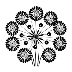 Obraz premium Flower Plant Twig Beautiful Fragrant Blooms Wallpaper Design Abstract Line Art Background Graphic