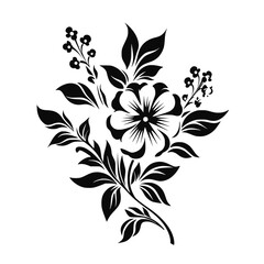 Flower Plant Twig Beautiful Fragrant Blooms Wallpaper Design Abstract Line Art Background Graphic