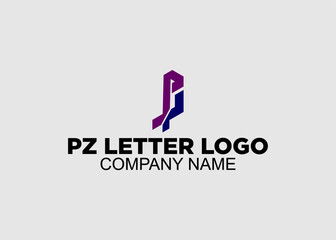 Obraz premium LOGO PZ LETTER COMPANY NAME