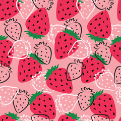 Minimalist Pink Strawberry Pattern Design