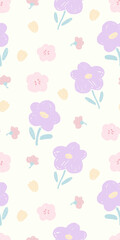 Doodle Flower Colorful Pastel Pattern