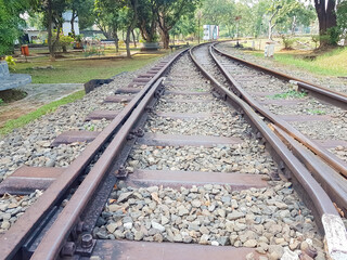 Fototapeta premium view of rail road tracks