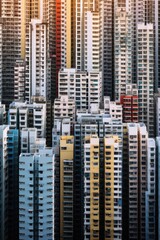 Fototapeta na wymiar High density residential architecture city downtown buildings comeliness