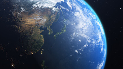 우주에서 본 지구와 대한민국 Planet Earth and Korea from space © asri80