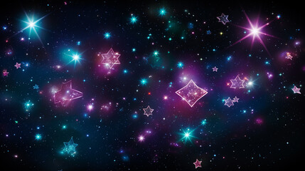 Fototapeta premium Space_watercolor_colorful_background_with_nebula_and