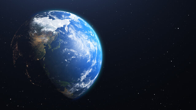 Fototapeta 우주에서 본 지구와 대한민국 Planet Earth and Korea from space