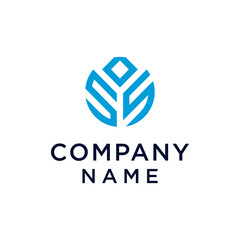 Modern Monogram Logo with Initial Letters S O S for a simple Company or Sports Team