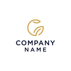 Fototapeta premium Minimal Letter G Leaf Logo Design Vector