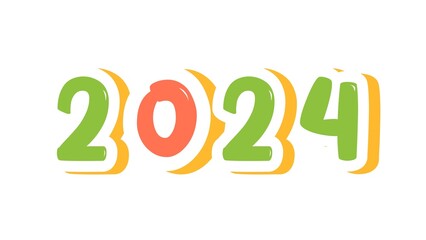 2024 number 3d concept